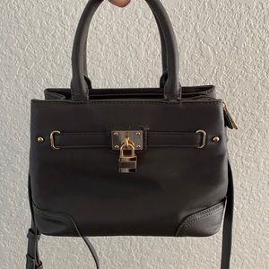 Gray Faux Leather Handbag